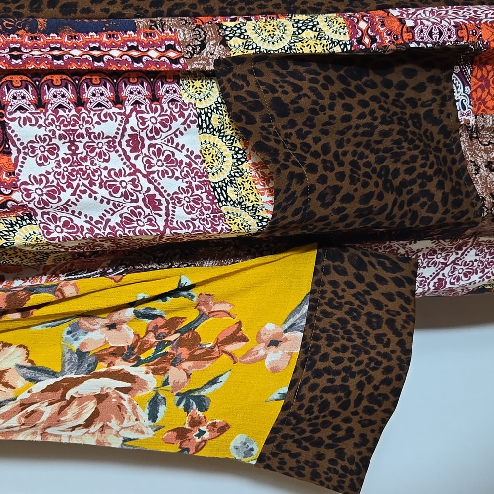 Oddy Boho Patchwork Kimono Duster Longline Cardig… - image 5